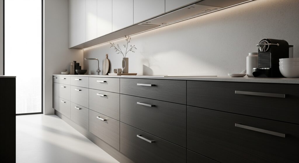 ハンドルが並んだ引出し