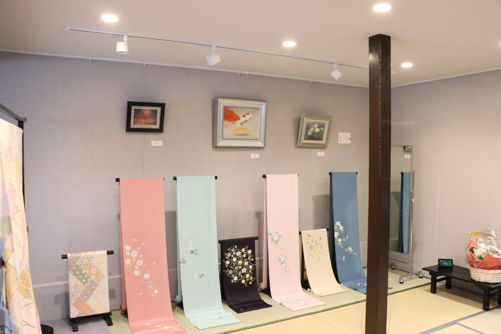 友禅着物の展示